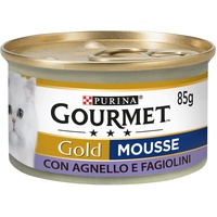 Purina Gourmet Gold Mousse Feuchtigkeit Katzen mit Lamm und Bagolini, 24 Dosen à 85 g
