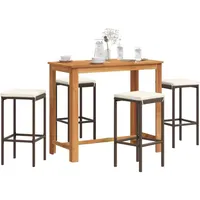 vidaXL Gartenbar-Set 5-tlg. Braun
