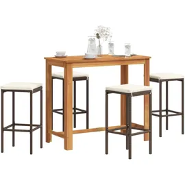vidaXL Gartenbar-Set 5-tlg. Braun