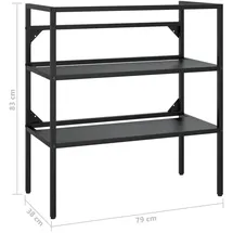 vidaXL Badezimmer Waschtischgestell 79 x 83 x 38 cm Schwarz