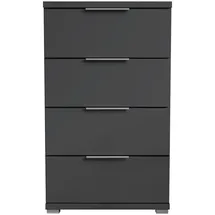 SchlafKONTOR Boxxx Nachtschrank, Graphit, Kunststoff, 4 Schubladen, 46x79x42 cm, Schlafzimmer, Nachttische