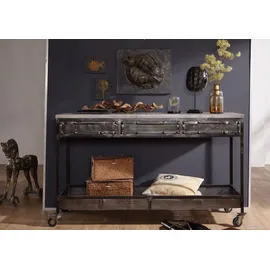 Massivmoebel24 Mango Konsolentisch 150x45x90 grau