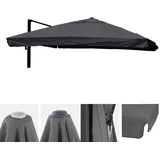 Mendler Ersatzbezug Luxus-Ampelschirm 3 x 4 m Polyester Anthrazit