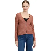 Cartoon Strick-Cardigan mit V-Ausschnitt in Hellbraun | Gr.: 42