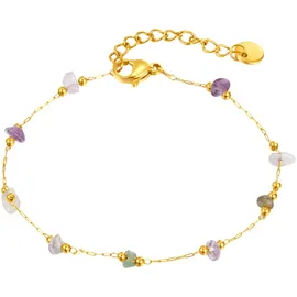 FIRETTI Armband »Schmuck Geschenk Edelstahl Armschmuck Armkette Edelstein« mit Naturstein