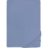 biberna Spannbettlaken Jersey-Elasthan 120 x 200 - 130 x 220 cm blau