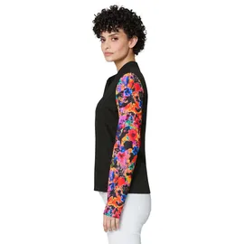 Madeleine Jacke mit floralen Trend-Ärmeln", in schwarz / multicolor), | Gr.: 40,