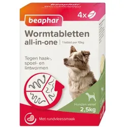 Beaphar Entwurmungsmittel All-in-One (2,5 - 40 kg) Hund 12 Tabletten