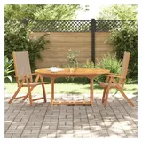 vidaXL Gartenstühle 2 Stk. Klappbar Massivholz Akazie und Textilene