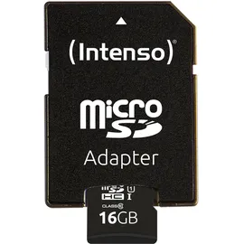 Intenso microSDHC Class 10 UHS-I + SD-Adapter 16 GB