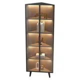 WEIDPHL Eckvitrine, Lagerschrank Mit Glastür, Moderner Dreieckiger Vitrine-Lagerschrank Für Schlafzimmer, Wohnzimmer, Büro,Large