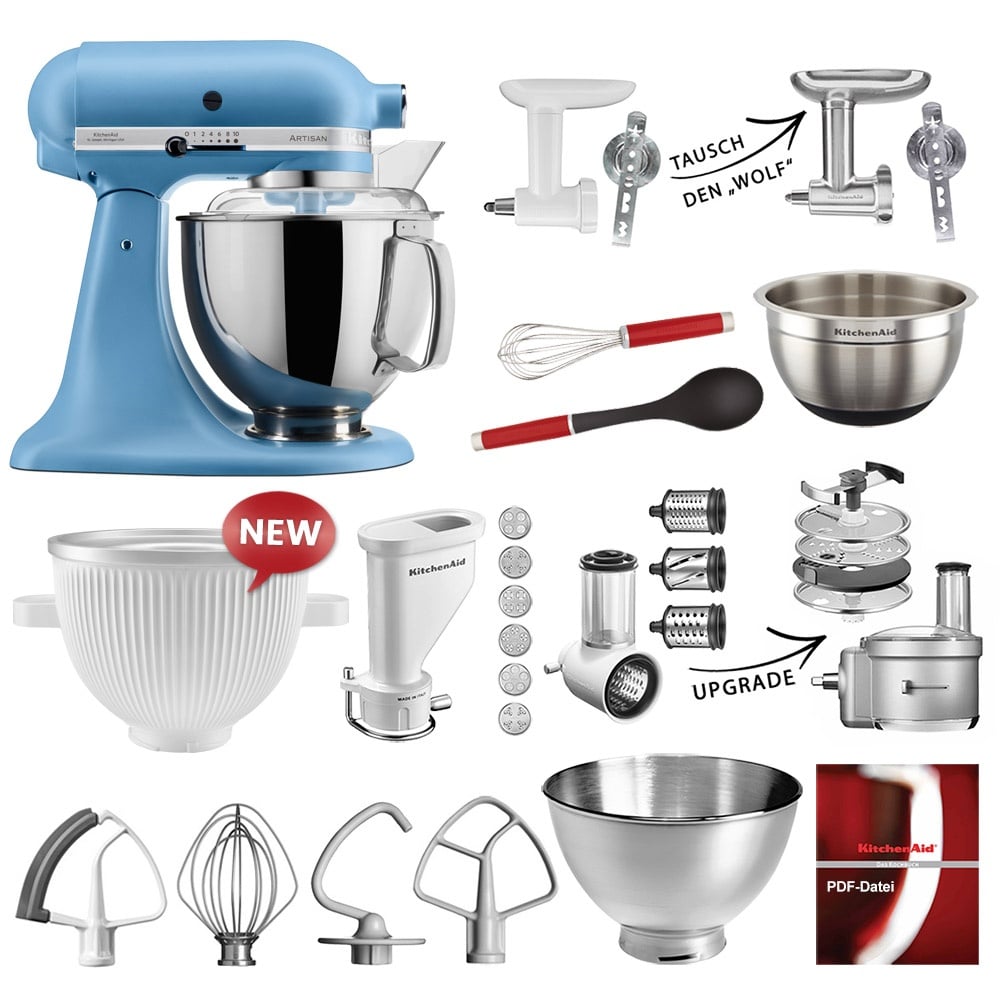 Preisvergleich Produktbild KitchenAid Küchenmaschine Artisan 5KSM175PSEVB Mega-Sommer Set Samtblau