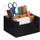Relaxdays Schreibtisch Organizer Bambus 5 Fächer 9,5 x 18 x 15 cm Schwarz