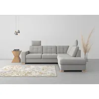 sit&more Ecksofa SIT & MORE "Quincy L-Form", silber, B:249cm H:82cm T:213cm, Sofas, Ecksofa, wahlweise mit Bettfunktion und Bettkasten