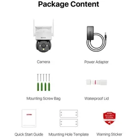 ZOSI 2K Überwachungskamera Aussen WLAN mit Plug-in Strom, 360°WiFi IP Kamera Outdoor, KI Personenerkennng, Automatisch Verfolgung, 2-Wege-Audio,Funktioniert mit Alexa,C289