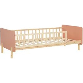 Homestyle4u Kinderbett 2606 90 x 200 cm Kiefer massiv rosa