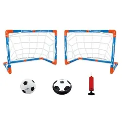 LEXIBOOK AeroFoot - Elektronischer wiederaufladbarer Schwebende Fußball-Schaumstoffscheibe mit Lichtern, 2 Toren, Gummiball und Pumpe