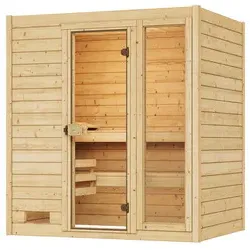 WEKA Massivholzsauna »VALIDA 2«, 6 Personen, inkl. 5,4 kW Ofen mit integrierter Steuerung - braun