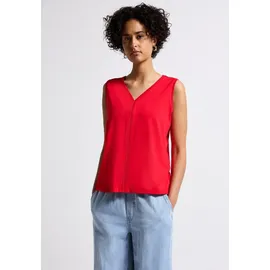 STREET ONE Jersey-Top mit Häkeldetails - Rot