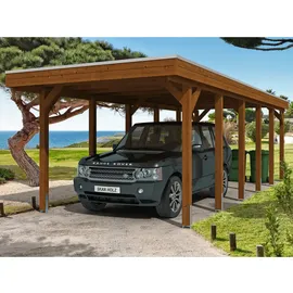 SKANHOLZ Friesland Einzelcarport 3,14 x 8,60 m nussbaum inkl. EPDM-Dachfolie