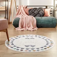 Carpet City "Focus 3034", bunt (mehrfarbig), H:20mm Ø:200cm, Polypropylen,