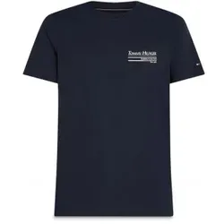 Tommy Hilfiger für Herren. MW0MW38614 Outline Segeln navy Kurzarm-T-Shirt (XL), Lässig, Bio-Baumwolle, Nachhaltig, Marine