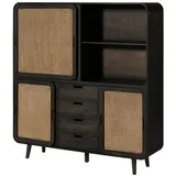 MASSIVMOEBEL24.DE Highboard Mango 150x40x160 dunkelgrau lackiert VALENCIA #211