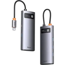 Baseus Metal Gleam 4in1 Hub, USB-C zu 3x USB 3.1 + USB-C PD + Ethernet RJ45