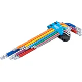 BGS 74468 | Winkelschlüssel-Satz | Multicolour extra lang T-Profil (für Torx) mit Kugelkopf T10 - T50 | 9-tlg.