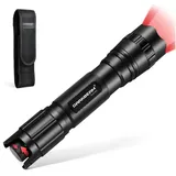 DARKBEAM Rotlicht Taschenlampe Rot Licht Aufladbar Stufenlos Dimmbar, LED Rotes Hohe Lumen Rotlichtlampe für Jagd, Camping, Beobachtung, Astronomie, Angeln, Rettung, Sternguckerei, verdeckte Aktion