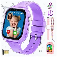 Vashoy 2026 Kinderuhr T53Neue Smartwatch Kinder mit GPS, Kameras, Smartwatch (5 cm/1.83 Zoll, Android/4G (LTE) 4G Telefonfunktionen Smartwatch, 7-tlg., Schulmodus,Geschenke für Kinder im Alter von 5 bis 16 Jahren lila