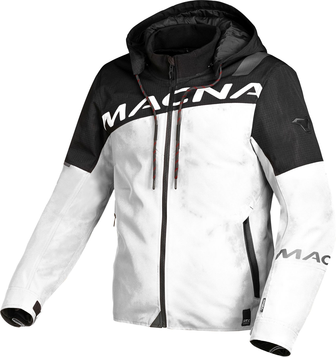 Macna Racoon, veste textile imperméable - Noir/Blanc - M