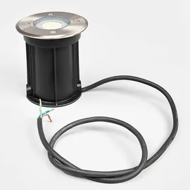 LINDBY Bodeneinbaustrahler Edelstahl Ø11cm GU10 IP67 1-flammig grau