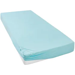 Spannbettlaken »Strawberry Edel Jersey, Premium Qualität in 115 g/m2, mit Gummizug, 50% Baumwolle 50% Polyester, nachhaltig, unterstützt die Initiative Cotton made in Africa, bügelfrei, trocknergeeignet, 38623454-0 türkis 1 St.