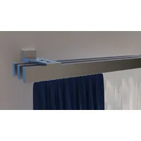 INDEKO Gardinenstange INDEKO "Bern", silber (edelstahlfarben), L:190cm, Aluminium, Gardinenstangen, Innenlauf Komplett-Set inkl. Gleitern und Montagematerial