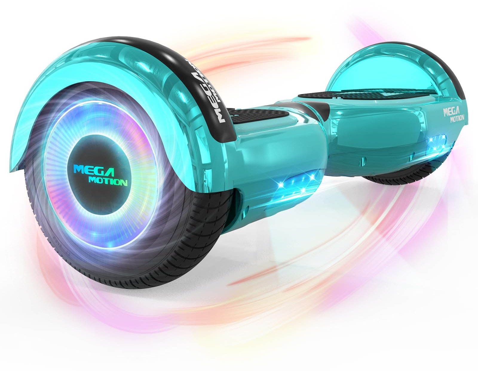 MEGA MOTION Hoverboards für Kinder, 6.5 Zoll Zweirad Selbstbalancierendes Hoverboards mit Bluetooth Lautsprecher, Kommt mit cool leuchtendem Rad, mit LED-Leuchten, Geschenk für Kinder und Jugendliche