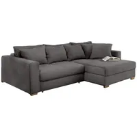 Luma-home Ecksofa-Dauerschläfer, 288/186/86 cm, Federkern Bettkasten, Ottomane links oder