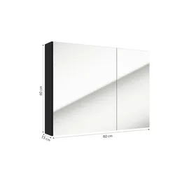 Sconto Spiegelschrank ¦ schwarz ¦ Maße (cm): B: 80 H: 60 T: 15.0