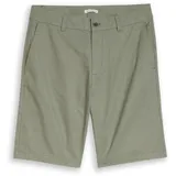 Tom Tailor DENIM Herren TTRELAXED Chino Shorts mit Leinenanteil, grün, Uni, Gr. L