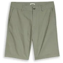 Tom Tailor DENIM Herren TTRELAXED Chino Shorts mit Leinenanteil, grün, Uni, Gr. L