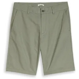 Tom Tailor DENIM Herren TTRELAXED Chino Shorts mit Leinenanteil, grün, Uni, Gr. L