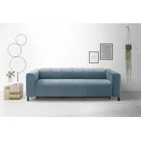 Schlafsofa PLACES OF STYLE "Termini ; als Dauerschläfer geeignet durch hochwertigen Faltbeschlag" Sofas Gr. B/H/T: 190cm x 69cm x 104cm, Samtvelours, Breite 190cm, Standard PUR Schaum RG-35, blau (blaugrau) drei Breiten und 3 Matratzenausführungen, belastbar 200 bis 270 kg