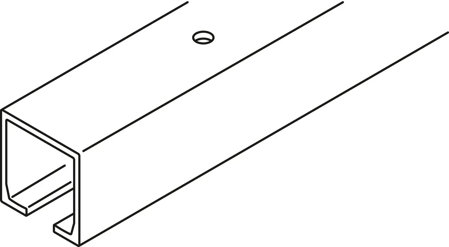Hawa Porta Laufschiene Deckenmontage Länge 6000mm auf Maß silber (250mm)