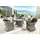 Destiny Sitzgruppe »MALAGA LUNA«, 6 Sessel, 1x Drehteller), (Set,19-tlg., 6xSessel, 1 Tisch Ø 150x75 cm), Aluminium, Polyrattan, weiß