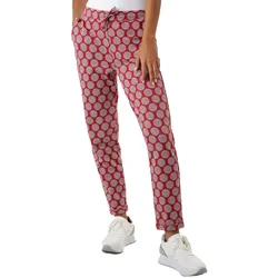 Aniston SELCTED Damen Jersey Stoff-Hose gepunktete Schlupfhose 43625800 Bordeaux-Rot/Grau - 34