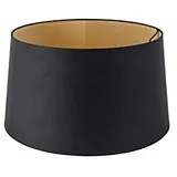 QAZQA Baumwolllampenschirm schwarz 40/35/22 mit Goldener Innenseite,