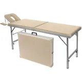 Alu-Kofferliege Robusta ST, inkl. Kopfteil + Armablage, 170/210x56x70-82 cm, Leinen