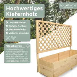 holz4home Pflanzkasten mit Rankgitter 128 x 104 x 44 cm Braun