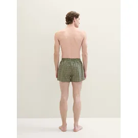 Tom Tailor Herren Mittellange Boxershorts aus Baumwolle im 2er-Pack, grün, Kariert, Gr. 4