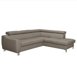 Ecksofa Aspen Leder Grau Schlamm